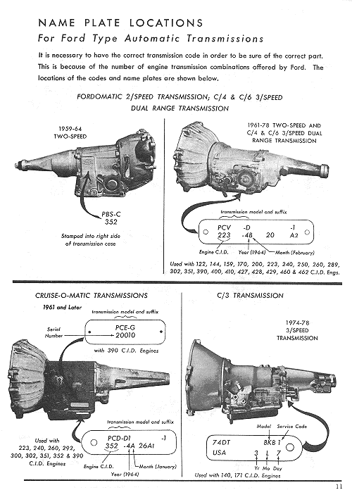 Kelly hotrod - Ford C4/C6 transmission data and links