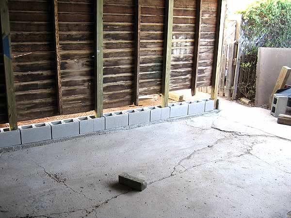 Adding Blocks To The Bottom Of Wood Walls Archive The Garage