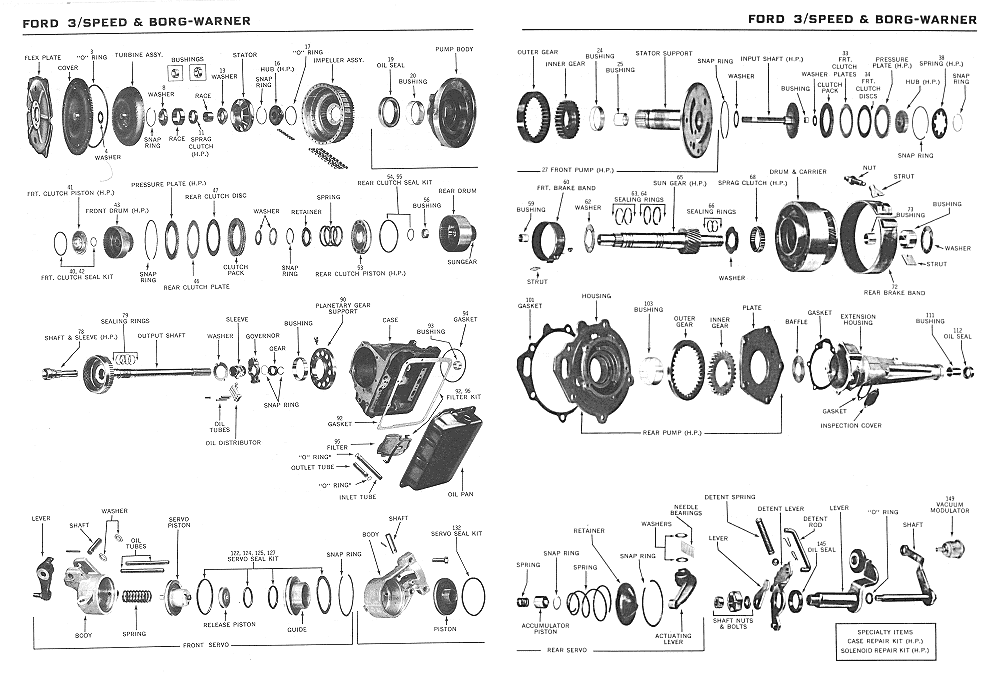 Exploded view ford transmission